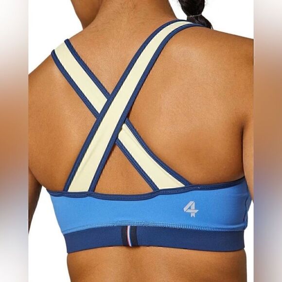 NWT Four Laps Infinity Sports Bra in Azure Midnight Banana Size M - Picture 2 of 11